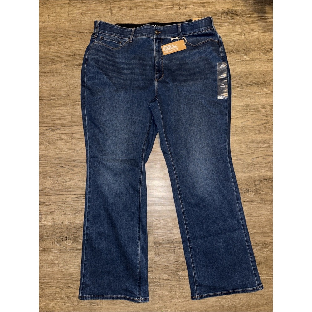 NWT Eddie Bauer Women's Denim Jeans Venture Stretch Bootcut High Rise Plus 24W